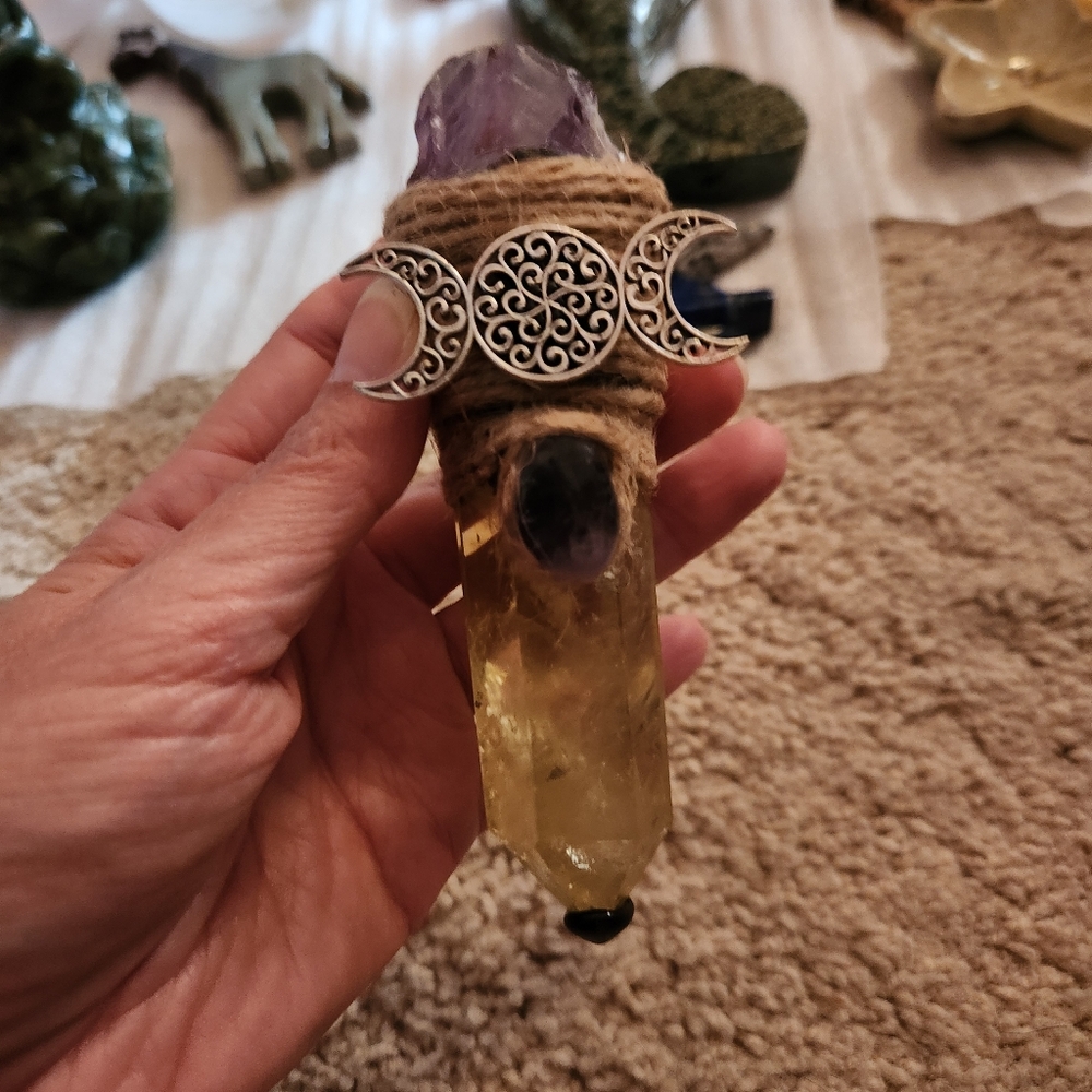 Crystal Wand with Amethyst and Citrine